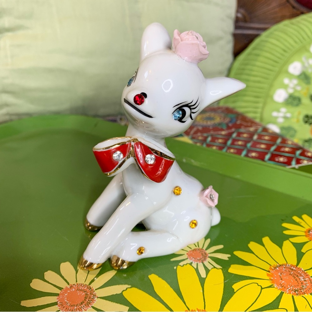 MCM Porcelain Reindeer With Rhinestones